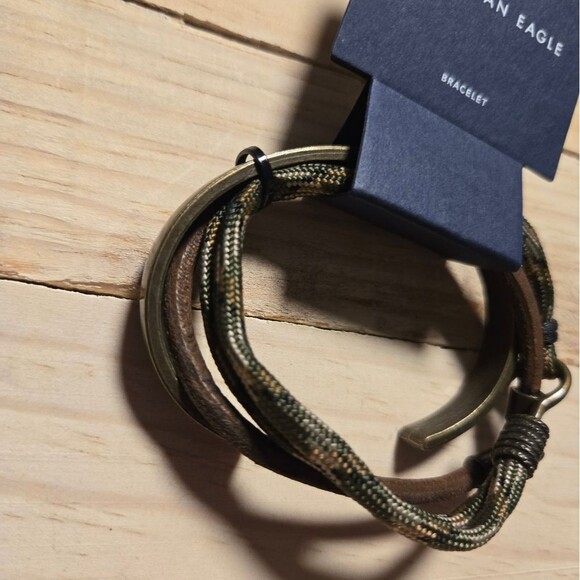 American Eagle Camo and Brown Wrap Bracelet Metal Bracelet 3 Pack - Picture 2 of 3